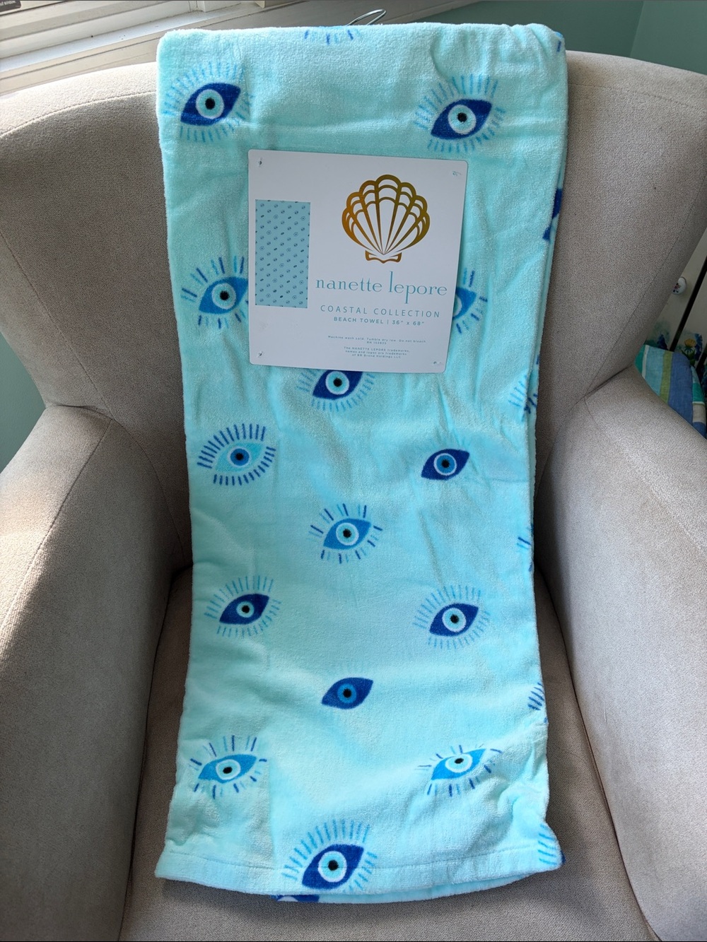 NWT Nanette Lepore Evil  Eye Print Towel